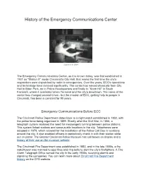 History of the Emergency Communications Center