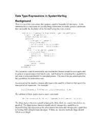 SV Data Type Expressions