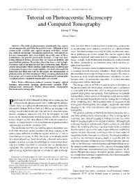 Tutorial on Photoacoustic Microscopy and Computed Tomography Lihong V