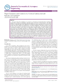 Flight Dynamics and Control of a Vertical Tailless Aircraft