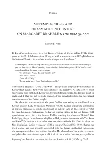 Metempsychosis and Chiasmatic Encounters: on Margaret Drabble’S the Red Queen