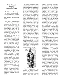 Why We Are Singing Gregorian Chant