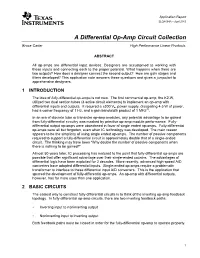 A Differential Operational Amplifier Circuit Collection
