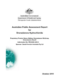 Australian Public Assessment Report for Dronedarone Hydrochloride