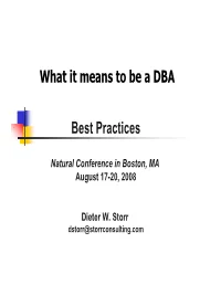 Best Practices What It Means to Be A