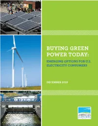 Buying Green Power Today: Emerging Options for U.S