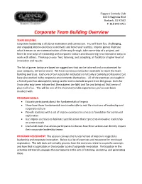 Corporate Team Building Overview