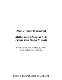 Millet and Modern Art Audio Transcript
