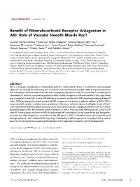 Benefit of Mineralocorticoid Receptor Antagonism In