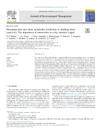 Managing Taste and Odour Metabolite Production in Drinking Water Reservoirs: the Importance of Ammonium As a Key Nutrient Trigger T