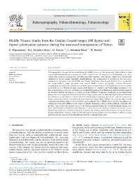Middle Triassic Sharks from the Catalan Coastal Ranges (NE Spain) and Faunal Colonization Patterns During the Westward Transgression of Tethys T ⁎ E