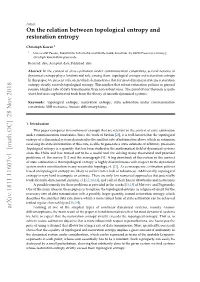 On the Relation Between Topological Entropy and Restoration Entropy