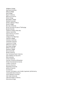 University Acceptances- Class of 2019