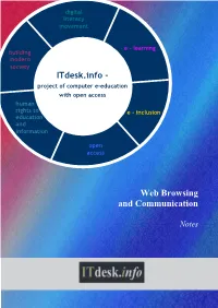 Web Browsing and Communication Notes