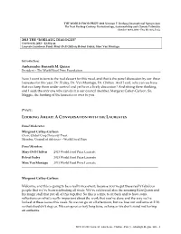 2013 the “BORLAUG DIALOGUE” October 18, 2013 – 12:30 P.M