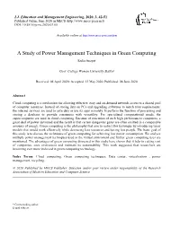 A Study of Power Management Techniques in Green Computing Sadia Anayat