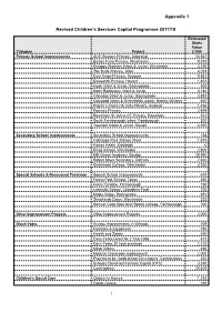 Appendix 1 1 Revised Children's Services Capital Programme 2017/18