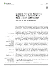Estrogen Receptor-Dependent Regulation of Dendritic Cell Development and Function