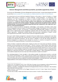 Inclusive Management and Citizen Journalism: Journalists Supported by Citizens