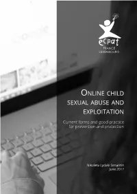 Online Child Sexual Abuse and Exploitation