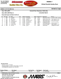 Sorted on Laps MARRS 7