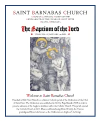 The Baptism of the Lord TWELFTH of JANUARY, Ad 2020
