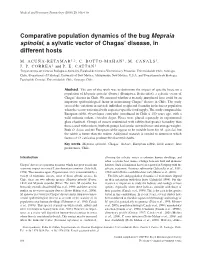 Comparative Population Dynamics of the Bug Mepraia Spinolai, a Sylvatic