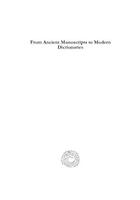 From Ancient Manuscripts to Modern Dictionaries Perspectives on Linguistics and Ancient Languages