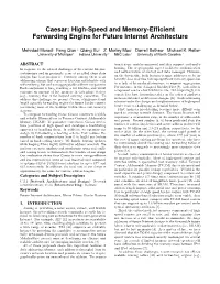 High-Speed and Memory-Efficient Forwarding Engine for Future