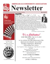 May-June 2017 from the Editor Welcome to the May-June 2017 Edition of the AAA Newsletter