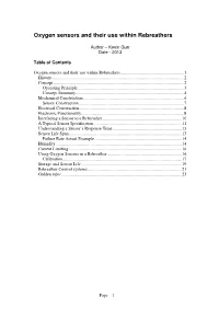 Oxygen Sensors and Their Use Within Rebreathers