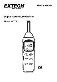 User's Guide Digital Sound Level Meter
