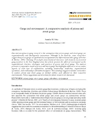 A Comparative Analysis of Prison and Street Gangs
