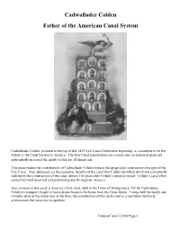 Cadwallader Colden Father of the American Canal System