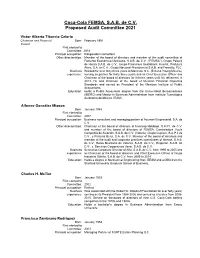 Coca-Cola FEMSA, S.A.B. De C.V. Proposed Audit Committee 2021