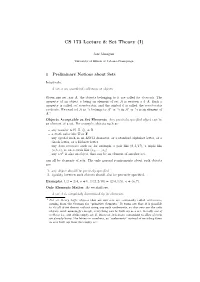 CS 173 Lecture 8: Set Theory (I)