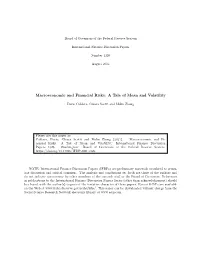 Macroeconomic and Financial Risks: a Tale of Mean and Volatility