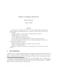 Sphere Packings Revisited