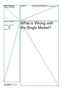 What Is Wrong with the Single Market?