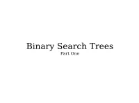 Binary Search Trees Part One
