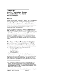 Chapter 4.3 Leather Processing: Cleaner Production Fact Sheet and Resource Guide