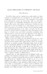Class Approaches to Ethnicity and Race