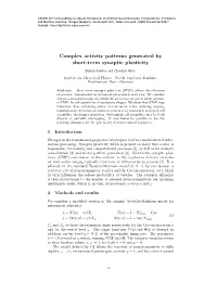 Complex Activity Patterns Generated by Short-Term Synaptic Plasticity