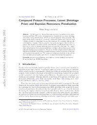 Compound Poisson Processes, Latent Shrinkage Priors and Bayesian
