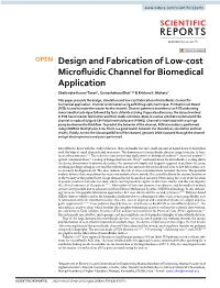 Design and Fabrication of Low-Cost Microfluidic Channel for Biomedical Application