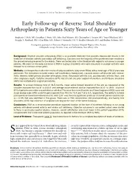 Early Follow-Up of Reverse Total Shoulder Arthroplasty in Patients Sixty Years of Age Or Younger