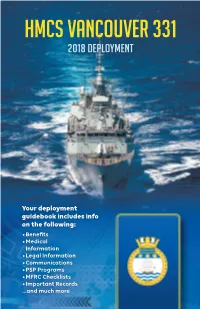 HMCS Vancouver 331 2018 Deployment