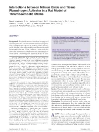 Interactions Between Nitrous Oxide and Tissue Plasminogen Activator in a Rat Model of Thromboembolic Stroke