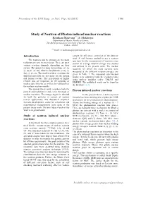 Study of Neutron of Photon Induced Nuclear Reactions Rajnikant Makwana(*), S
