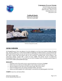 Svalbard Islands SAFARI OVERVIEW